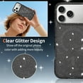 thumbnail image 7 of Dteck Glitter Case for iPhone 17 Pro Max with Diamond Camera Lens Cover and Screen Protector, Compatible with MagSafe, Cute Bling Sparkly Clear Phone Cover,Black, 7 of 7