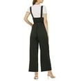 thumbnail image 4 of INSPIRE CHIC Women's Button Front High Waist Belted Straight Fit Overall Jumpsuit XS Black, 4 of 9