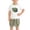 Green, variant on HVOBTTY Toddler Kid's Print Crew Neck Short Sleeve Top Elastic Waist Stripe Pant 2 Piece Casual Outfit Suits