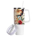 thumbnail image 2 of Butterfly Flowers Floral 40 oz Tumbler with Handle Insulated&nbsp;Travel Mug&nbsp;Lid Straw Leak Proof Steel Vacuum Water Bottles Glasses Fits in Car Cup Holder, 2 of 7
