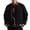 Black, variant on Men's Cotton Blend Varsity Bomber Jacket Ribbed Stand Collar Button Down Two Pockets Fall Winter Spring Casual Outerwear for Men Red XXXL