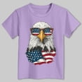 thumbnail image 4 of Zshosam Kids 4th of July Patriotic Shirt Girls 4th of July Shirts American Flag Graphic Tshirts Cotton Short Sleeve Tees Size 7T 8T,(Purple 7-8 Years), 4 of 5