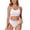 #0350-White, variant on Women's Wave Bikini Swimsuit Solid Color Backless Bandage Two-Piece Padded Wireless Elastic Summer Quick Dry Fashion Swimming Beach Pool Vacation Leisure