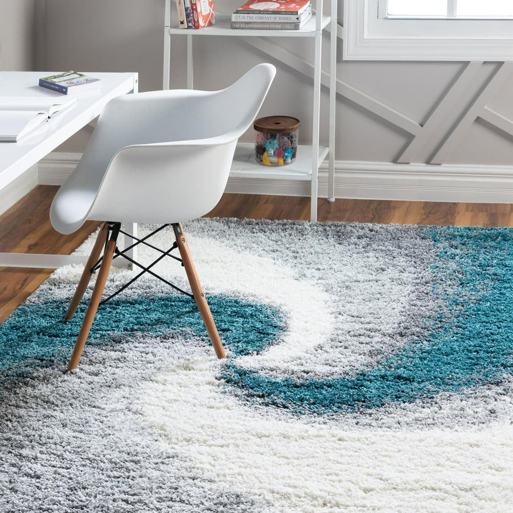 Soft Touch Shag Collection Area Rug ‚Äì 8' x 10' Turquoise