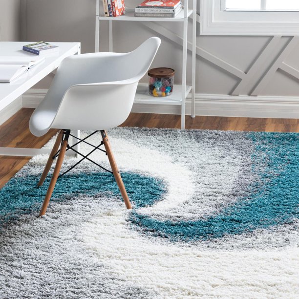 Soft Touch Shag Collection Area Rug ‚Äì 10' x 13' Turquoise