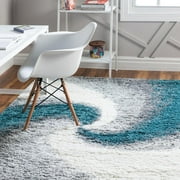 Rugs.Com Soft Touch Shag Collection Area Rug ‚Äì 8' x 10' Turquoise Shag Rug Perfect For Living Rooms, Large Dining Rooms, Open Floorplans
