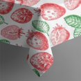 thumbnail image 4 of Red Strawberry Plants Fruit Green Leaf White Rectangle Tablecloth 60"x120",Waterproof Polyester Rectangle Table Cloth, Wipeable Spillproof Polyester Tablecloth for Dining, Camping, Indoor and Outdoor, 4 of 6