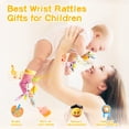 thumbnail image 4 of Wrist Rattle Foot Finder Socks Set for Baby Arm Hand Rattle Feet Leg Ankle Socks Newborn Soft Sensory Toys Baby Socks Newborn Rattles Toys Easter Gifts 0-3 6-12 Months Infant Girl Boy, 4 of 6