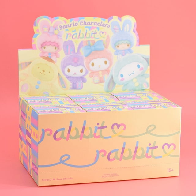 Personajes de Sanrio, Hello Kitty, My Melody, Cinnamoroll, Kuromi, Cosplay, conejos, muñeco flocado, caja ciega, adornos de mesa