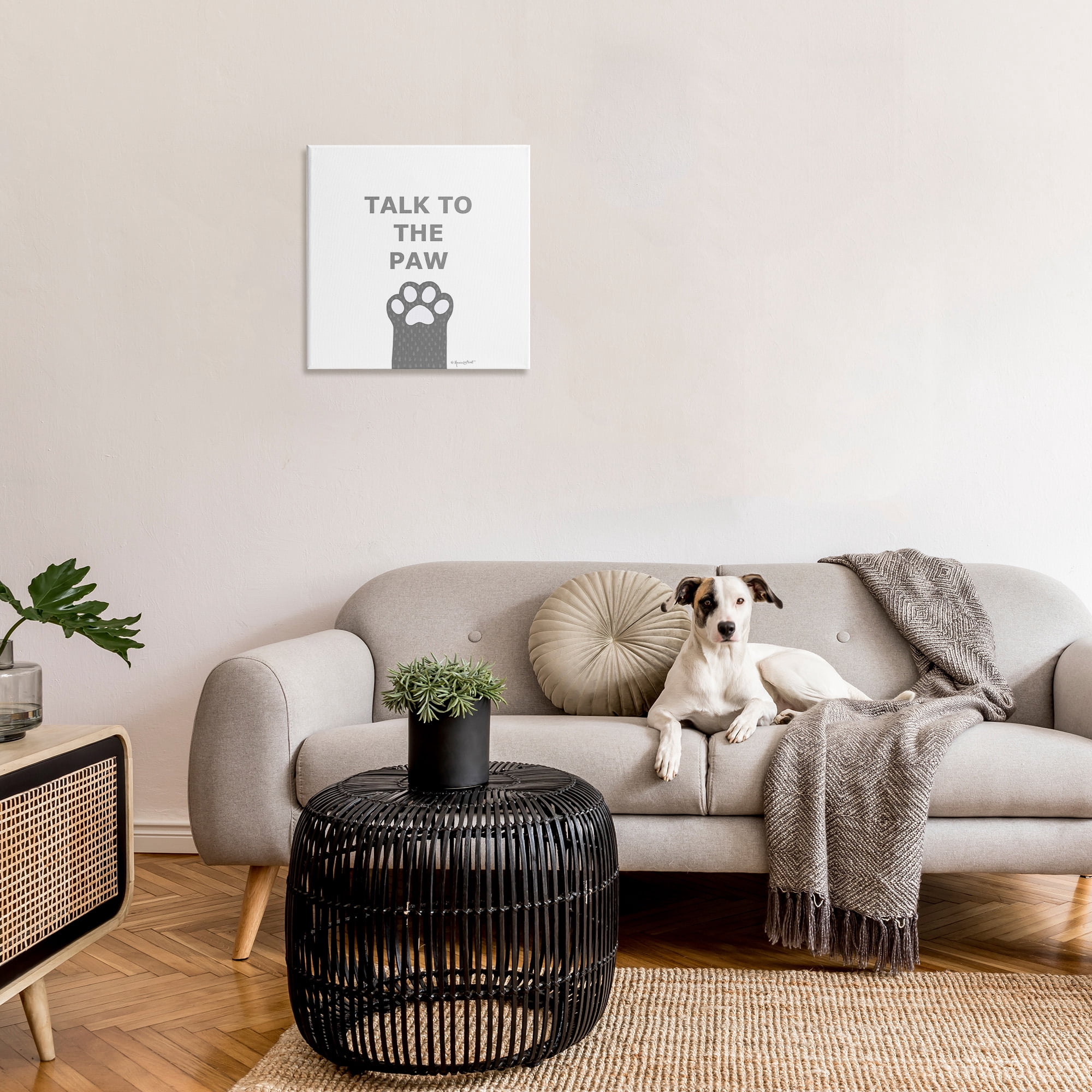 Stupell Industries Sassy Talk to the Paw Animals & Insects Painting Gallery Wrapped Canvas Art Print Wall Art, 24 x 24