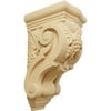 Ekena Millwork 3 1/2"W x 4 3/8"D x 7 7/8"H Small Grape Bunches Corbel, Alder