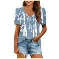 thumbnail image 2 of Yufatyle Blouses for Women Dressy Casual Summer Hot Birthday Present Ladies Tops and Blouses V-Neck T-shirt Loose Comfortable Female Blouses Gray, 2 of 6