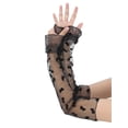 thumbnail image 4 of INSPIRE CHIC Women's Long Polka Point Bowknot Lace Pleated Gloves Fashion Fingerness Arm Sleeves for Female Vintage Opera Dance Party Black1, 4 of 6