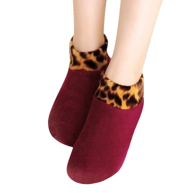 Chaussettes Thermiques Doublées Léopard pour Femmes Hiver Confort Intérieur
