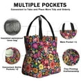 thumbnail image 3 of Pioneer Flower Floral Print Pattern Drawstring Lunch Bag Women - Drawstring Lunch Bag Insulated for Work Office - Stain-Resistant Large Lunchbags for Women with Multi-Pockets, 3 of 6