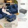 thumbnail image 5 of Wiilayok U Shaped Sectional Sofa,151" Oversized Modular Cloud Couch Sofa with 2 Ottoman and Extra Deep Seat for Living Room，4 Seater Modern Chenille with Central Console USB Port,Dark Blue, 5 of 9