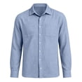 thumbnail image 6 of QIYAGBSA Long Sleeve Shirts for Men, Cotton Linen Button Down Collared Shirt with Pockets for Casual Weekend and Office Days, 6 of 8