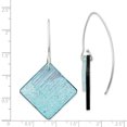 thumbnail image 2 of Beautiful Sterling Silver Blue Dichroic Glass Diamond Shaped Dangle Earrings, 2 of 2