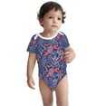 thumbnail image 2 of Xecao Retro plants forest animals Pattern Baby Climbing Bodysuit Short Sleeve Onesie Unisex 0-12 Months Baby Shirt Newborn Outfits Crotch snap design-9M, 2 of 6