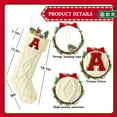 thumbnail image 3 of TETOU Christmas Stockings with Initials Letter 18" Stockings for Christmas Decoration - White G, 3 of 7