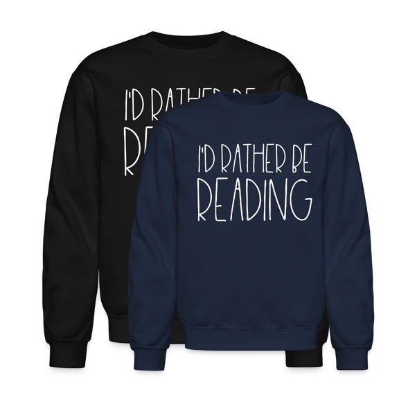 EcoLoom Id Rather Be Reading Midweight Crewneck Sweatshirt Black-L