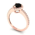thumbnail image 2 of Halo Engagement Ring for Women - 0.755ct Natural Onyx in 18K Rose Gold Promise Ring, 2 of 6