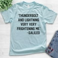 thumbnail image 2 of Kids Thunderbolt And Lightning Very Very Frightening Me -Galileo Shirt, Youth Kids Boy Girl T-Shirt Rock Lyric T, Light Blue, Medium, 2 of 4