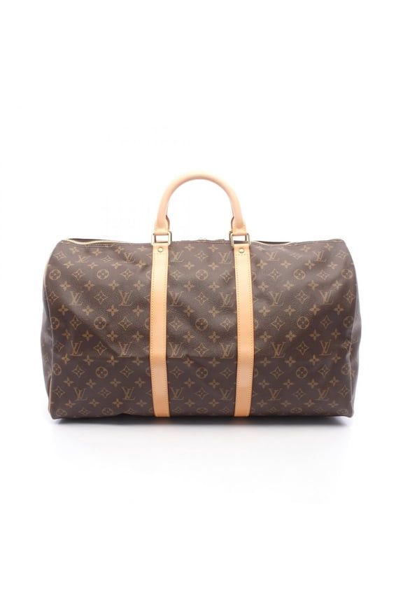 Pre-Owned Louis Vuitton Keepall 50 Boston Bag Handbag, Coated Canvas and Leather, Monogram...