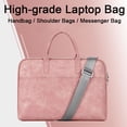 thumbnail image 2 of Shoulder Laptop Briefcase 13 14 15.6 16 17.3 Handbag for Macbook Air 13 Pro Case 2022 Fashion Women Bag PU Leather Waterproof (( Fluff ) Black,For HW MateBook D14), 2 of 7