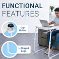 thumbnail image 3 of Qiyester Adjustable TV Tray for Eating, Working, Crafting Folding Comfortable Laptop Stand with Cup Holder for Desk, Bed, Sofa, 3 of 10
