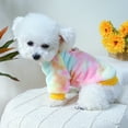 thumbnail image 6 of BT Bear Small Dog Sweater with D-ring, Tie Dyed Dog Shirt Coat Jacket, Warm Soft Flannel Pet Clothes Coat Jacket for Puppy Small Dogs Girl Boy Yellow L, 6 of 6
