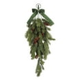 thumbnail image 2 of 4-Piece Christmas Teardrop Swag Garland Set with Pine Cones & Velvet Bow | 27.5-Inch Artificial Winter Greenery for Indoor & Outdoor Holiday Decor, 2 of 7