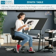 Studio Designs Zenith Height Adjustable, Adjustable Top Drafting Table in Black