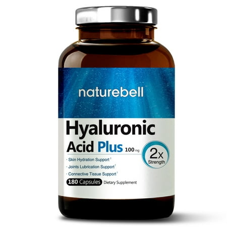 NatureBell Hyaluronic Acid Plus, 100mg, 180 Capsules, Made in USA, Support Skin Hydration & Joints (Best Drugstore Hyaluronic Acid)