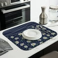 thumbnail image 3 of Kitchen Mat with Daisy Design for Dish Drying Microfiber Rack Pad Foldable Absorbent Drainer Spring Summer 16x18 Inch, 3 of 7