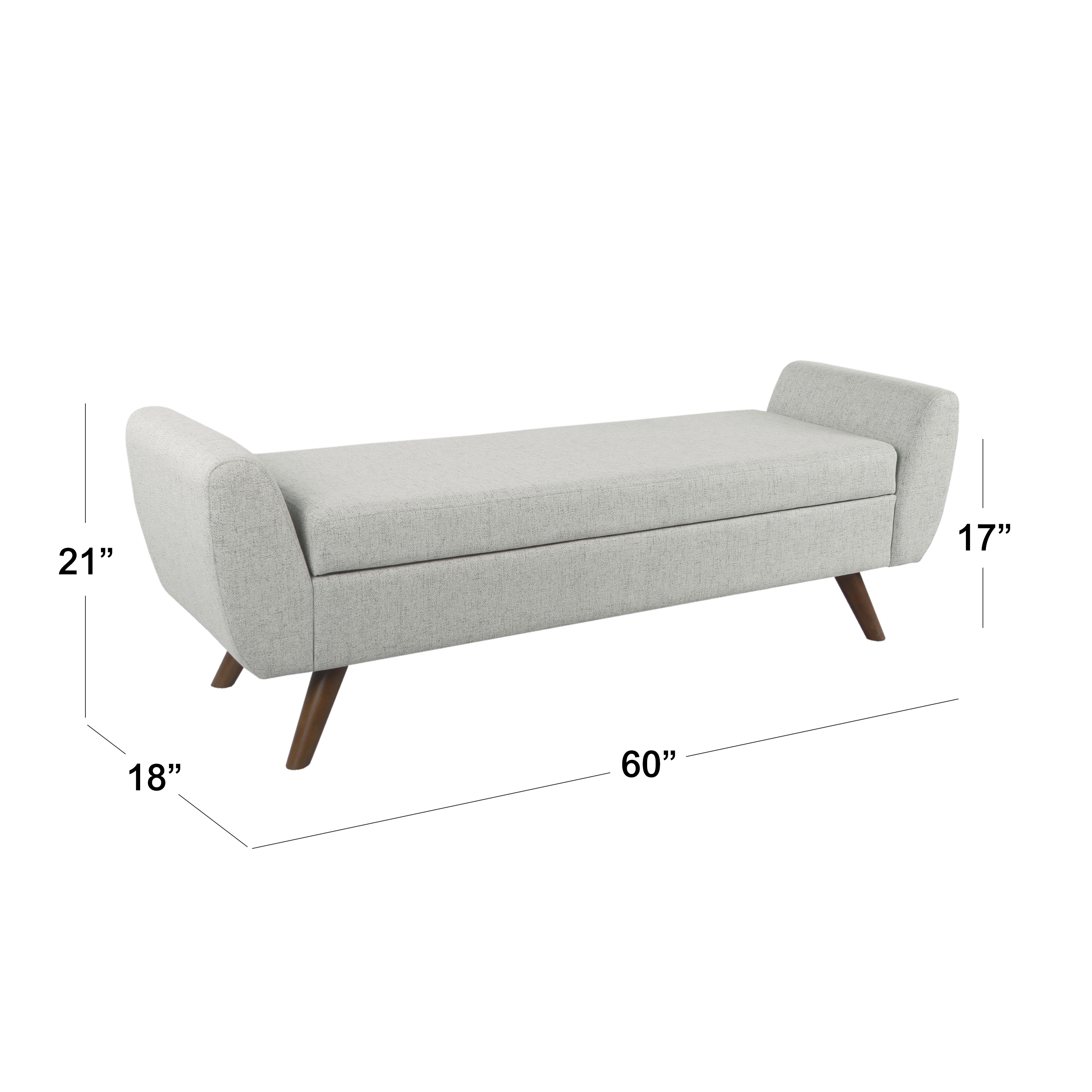 HomePop Modern Storage Bench with Wood Legs - Gray Woven