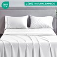 thumbnail image 3 of GTNSHUAI Luxury 100% Bamboo Cooling Bed Sheets Set, 4 Pieces King Sheets Hotel Luxury Silky Bed Sheets with 16" Deep Pocket, White, 3 of 7