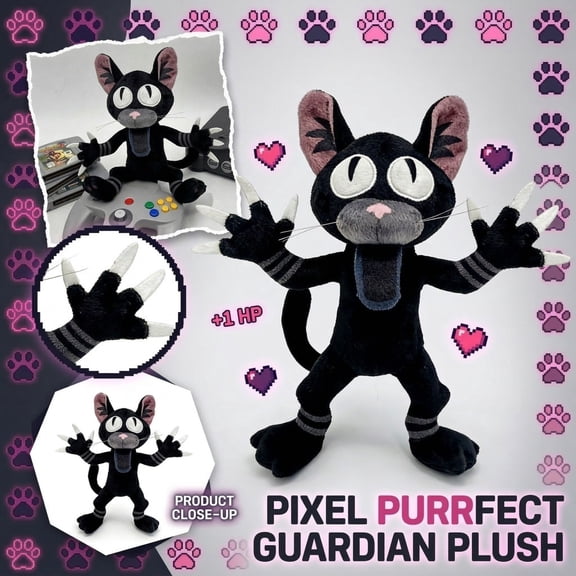 99 Nights In the Forest Game Plush Black Cat Luxury Plush 9.8" Collectible Cat Stuffed Toy Perfect Easter Gifts