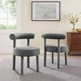 thumbnail image 2 of Side Dining Chair, Set of 2, Grey Gray, Velvet, Kitchen Cafe Bistro Hospitality Restaurant, Modern Contemporary Boutique HB36117, 2 of 11