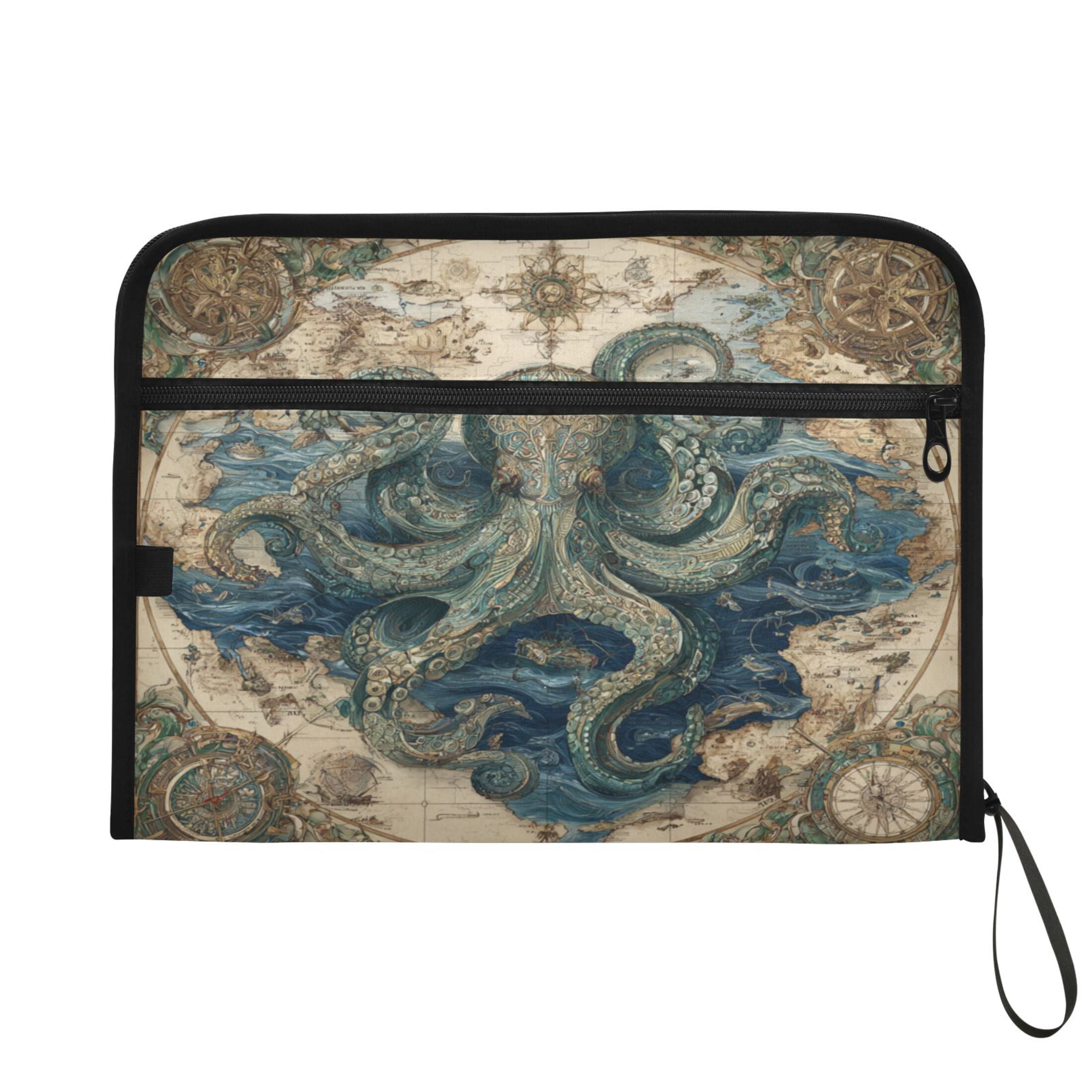 Wobogo Steam Octopus Expanding File Folder Letter Size Accordion Filing Organizer 13 Pocket Separate Organ Pocket