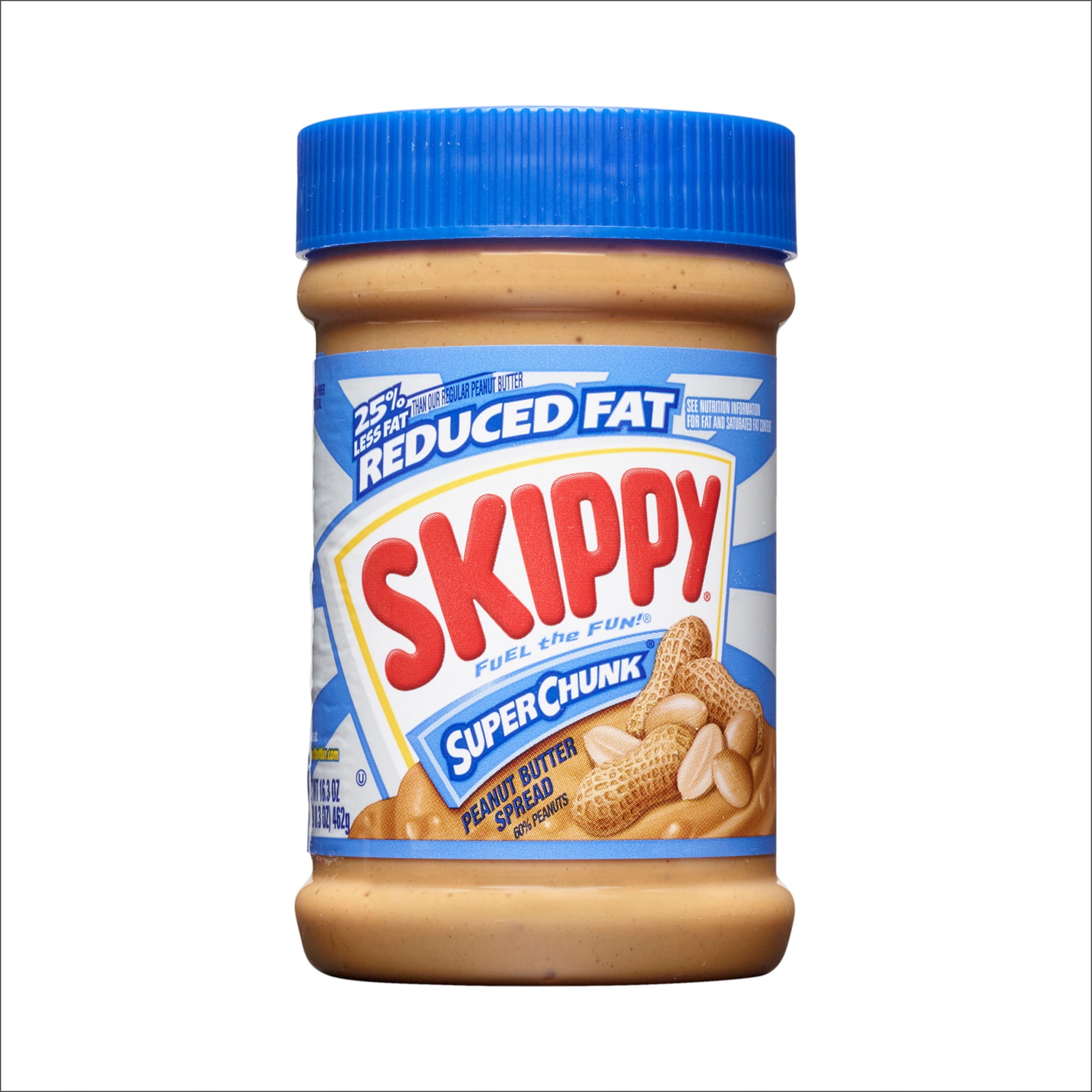 (12 pack) SKIPPY SUPER CHUNK Reduced Fat Peanut Butter Spread, Shelf-Stable, 16.3 oz Plastic Jar