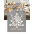 thumbnail image 5 of Christmas Tree on Gray Stripe Table Runner 13x36in Non-Slip Cotton Linen Table Runners, Marine Starfish Sea Shell Dresser Scarves TableRunner for Dinner Kitchen Dining Wedding Party, 5 of 9
