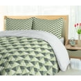 thumbnail image 5 of Ambesonne Geometric Duvet Cover Set, Triangles and Squares, 2-Calking, Pale Green Reseda Green, 5 of 7