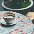 thumbnail image 2 of Ambesonne Vintage Fitted Round Tablecloth, Flowers Roses Teapot, 40"- 44" Diameter, Pale Blue Pale Pink, 2 of 5