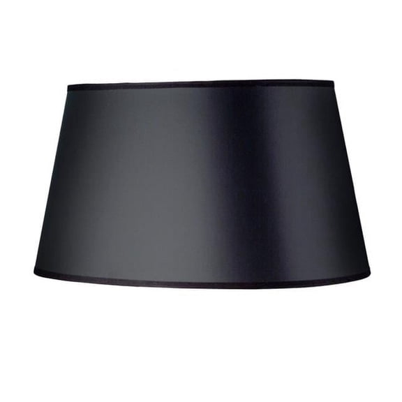 8 x 9.5 x 8.5 in. Hardback Tapered Oval Lamp Shade, Black Opaque & Gold