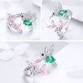 thumbnail image 7 of Soumake Elegant Cubic Zirconia Flower Bird Open Ring Women Party Wedding Jewelry Gift, 7 of 7