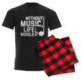 thumbnail image 6 of CafePress - Without Music Life Would Be Fl Men's Dark Pajamas - Men's Dark Loose Fit Cotton Pajama Set, 6 of 7