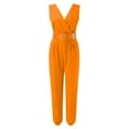 thumbnail image 5 of Edvintorg Women's Summer 2025 Sleeveless Jumpsuit Elegant Womens Fashion Summer Solid Casual Pocket Sleeveless Suspender Jumpsuit Orange M, 5 of 5