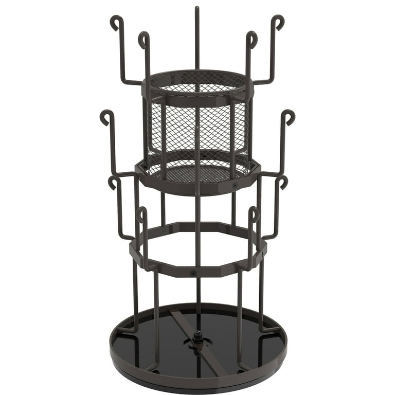 Auledio 3 Tier Rotating Metal Mug Tree Organizer Stand Storage Rack Holds up to 15 Mugsfor Pantry Vintage Bronze Walmart