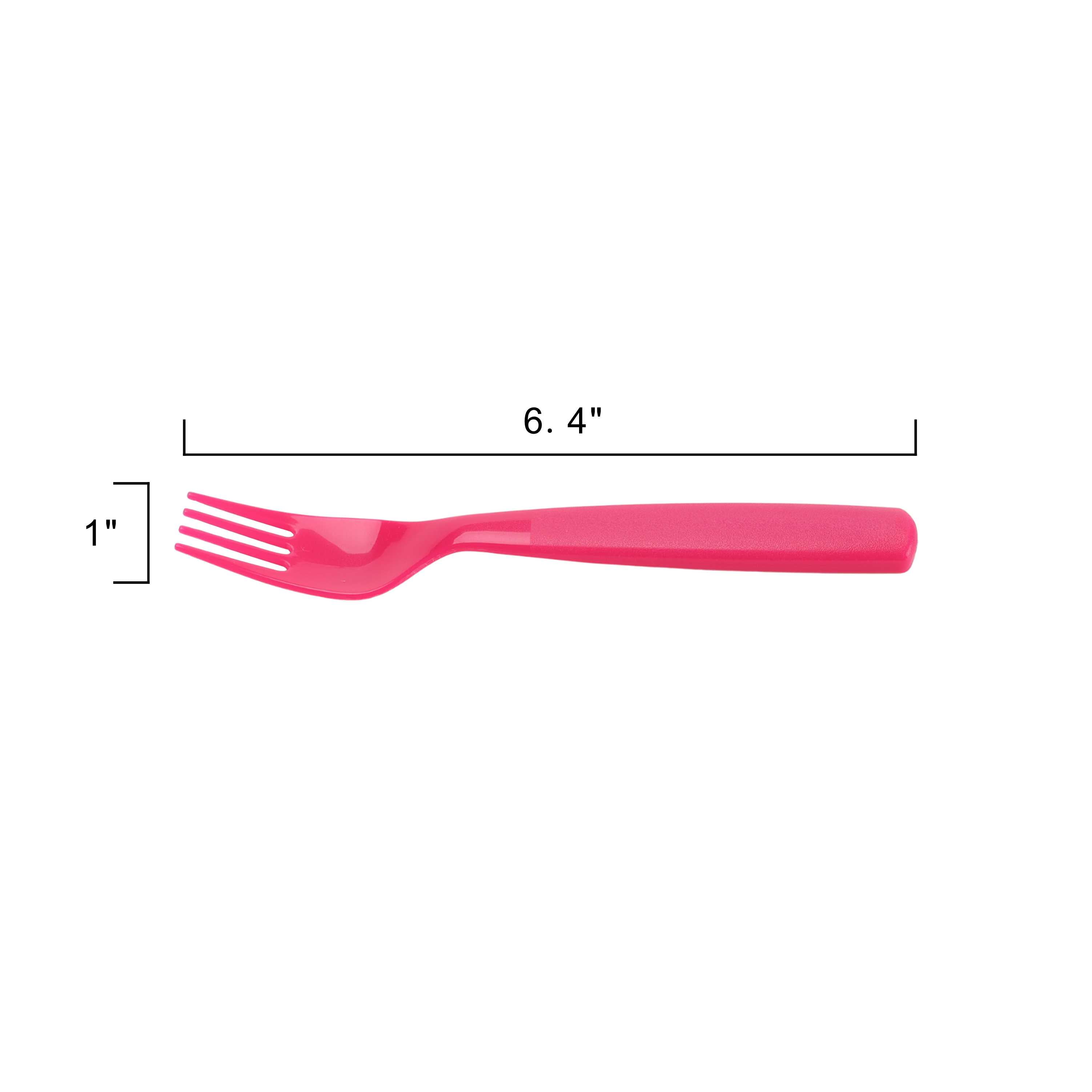 (4 pack) Your Zone Kids Dinnerware Set, 24-Piece Plastic Plates, Bowls, Cups & Utensils, Pink Assorted